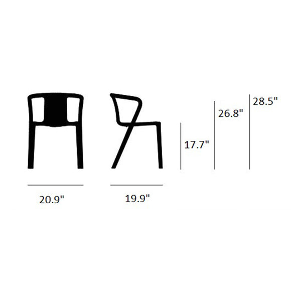 Air Outdoor Stacking Armchair (Set of 4) Chairs Magis