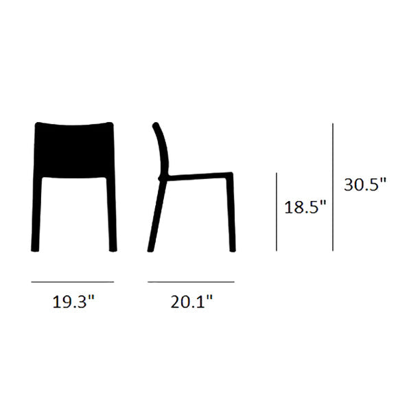 Air Outdoor Stacking Chair (Set of 4) Chairs Magis
