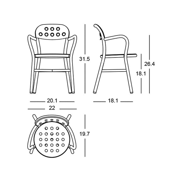 Pipe Outdoor Stacking Armchair Chairs Magis
