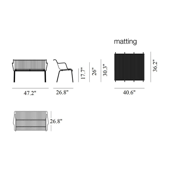 South Outdoor Stackable Bench Benches Magis