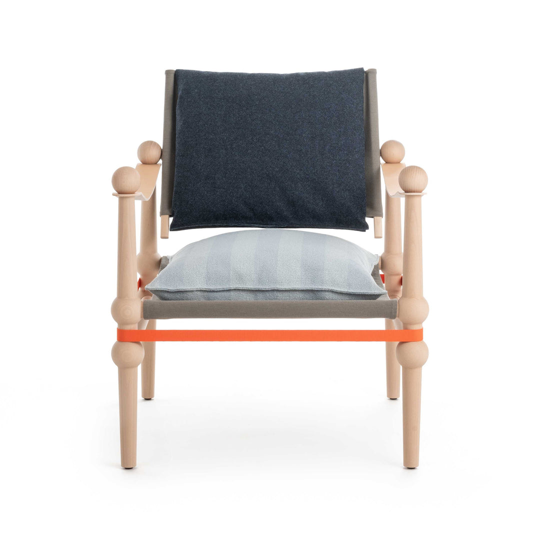 Twain Low Lounge Chair Chairs Magis Kvadrat Sacho Acca Stripe 0731 Kvadrat Melange Nap 791 / Beech Natural / Chair Only