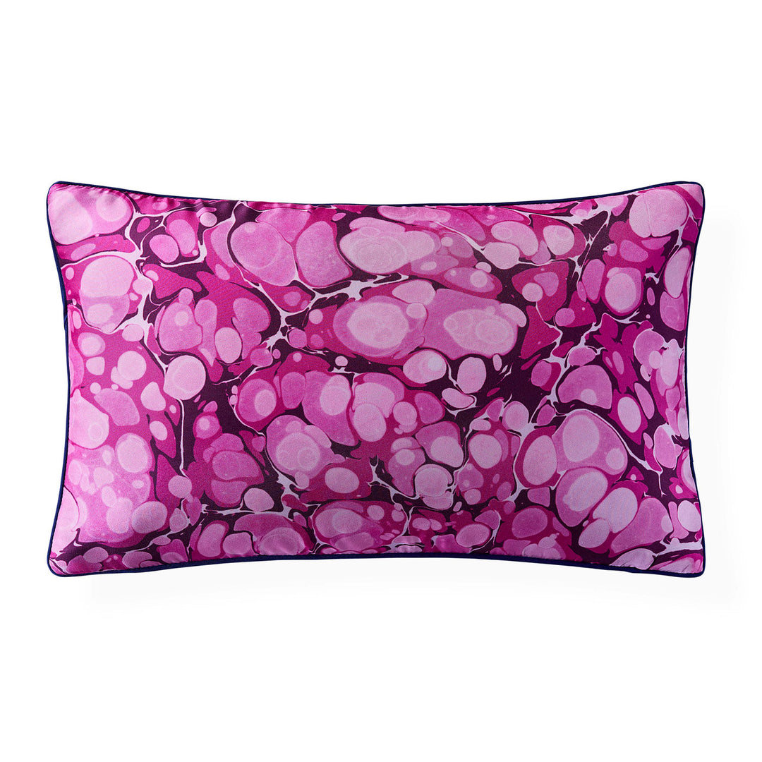 Marbleized Fuchsia Silk Pillow Jonathan Adler