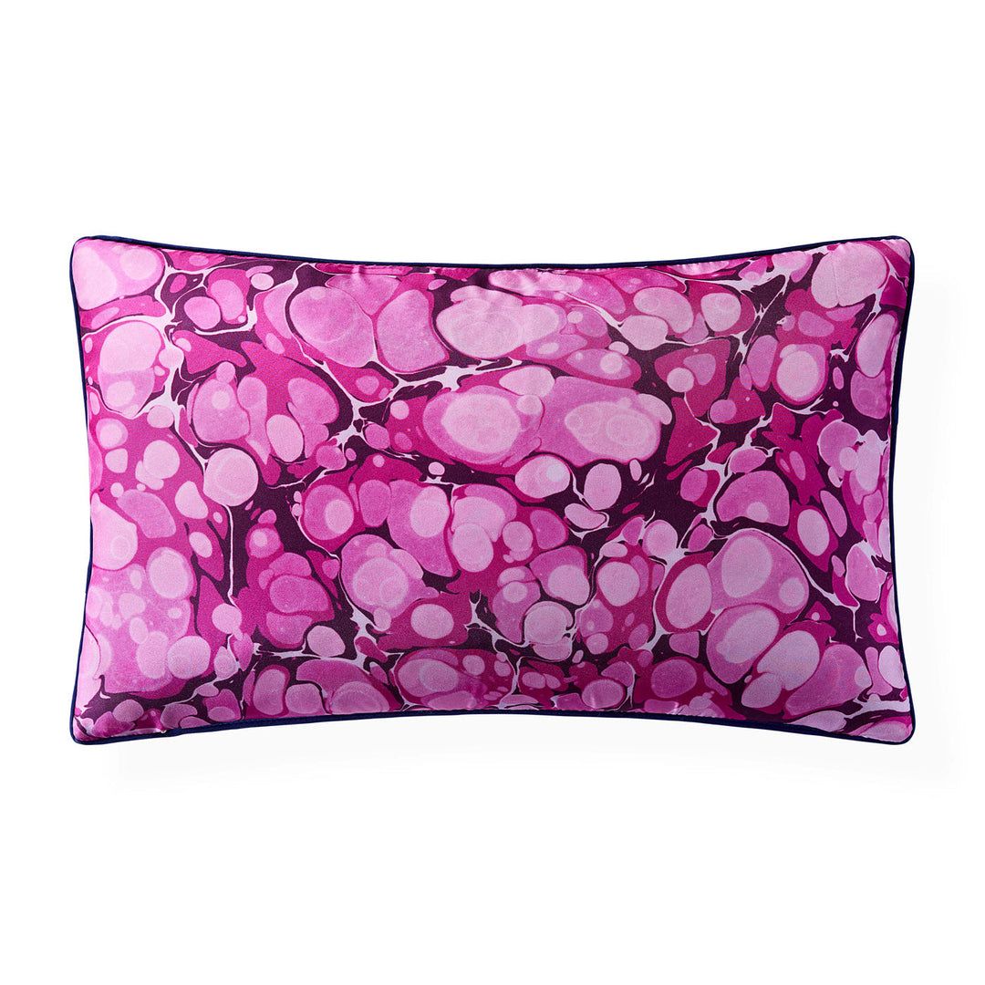 Marbleized Fuchsia Silk Pillow Jonathan Adler