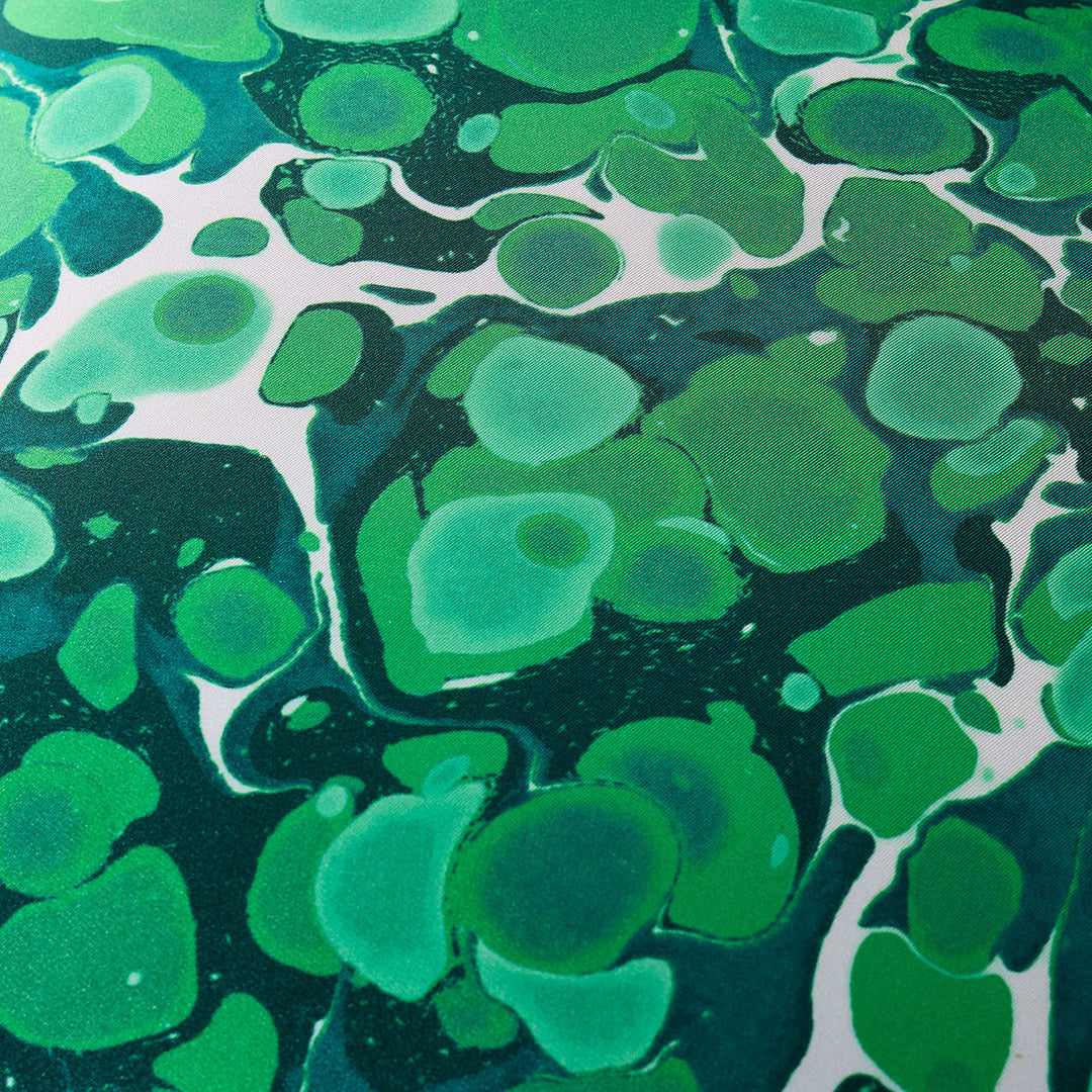 Marbleized Green Silk Pillow Jonathan Adler