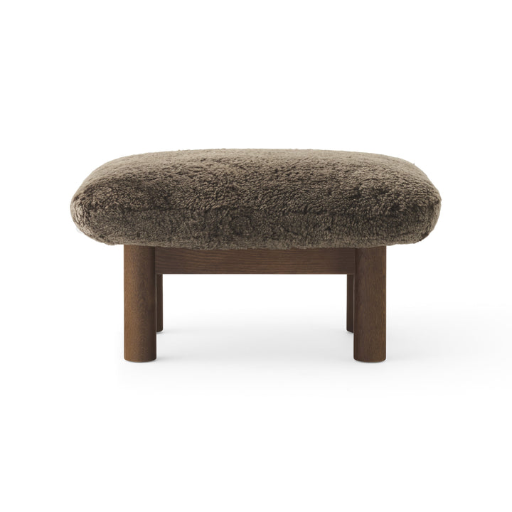 Brasilia Ottoman Ottomans Audo Copenhagen Sheepskin Root Dark Stained Oak