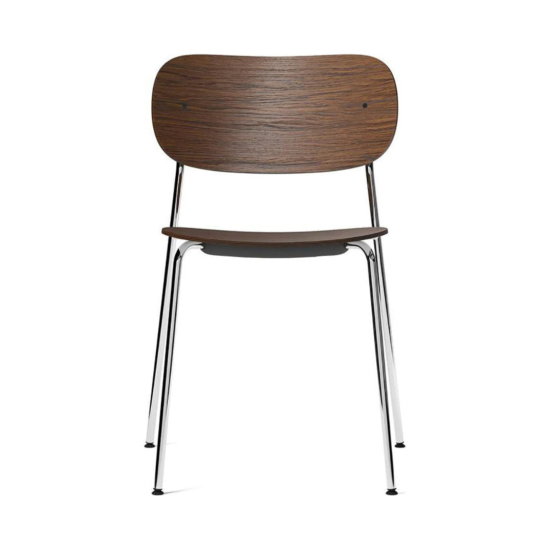 Co Dining Chair Chairs Audo Copenhagen Chrome / Dark Stained Oak Whitout Arm