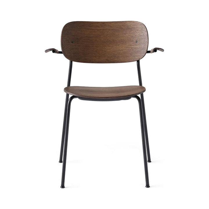 Co Dining Chair Chairs Audo Copenhagen Black Steel / Dark Stained Oak With Arm