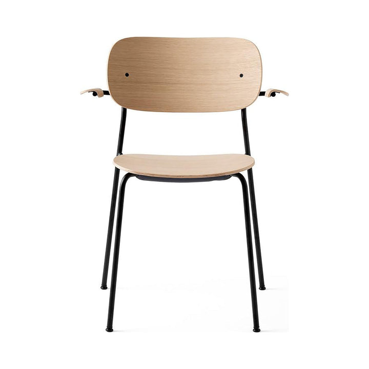 Co Dining Chair Chairs Audo Copenhagen Black Steel / Natural Oak With Arm