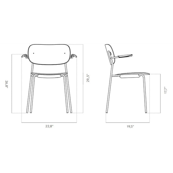 Co Seat Upholstered Dining Chair with Arms Chairs Audo Copenhagen