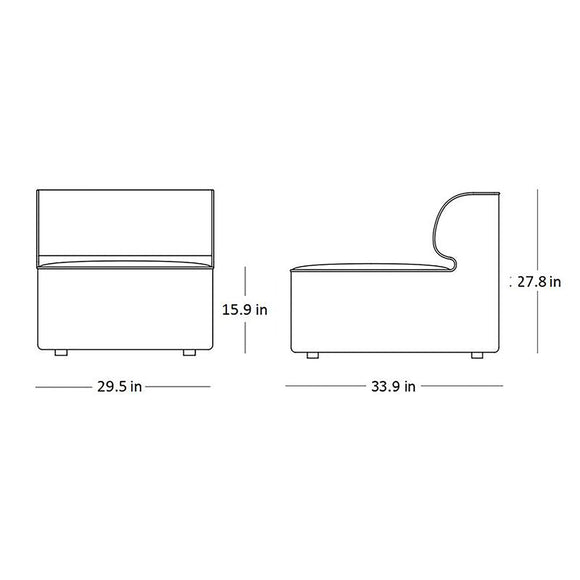 Eave Modular Sofa Middle Piece Armless Sectional Sofas Audo Copenhagen