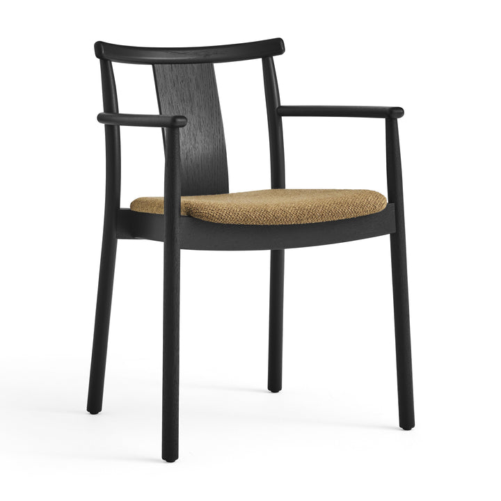 Merkur Upholstered Dining Armchair Chairs Audo Copenhagen Black Painted Oak / Boucle 06