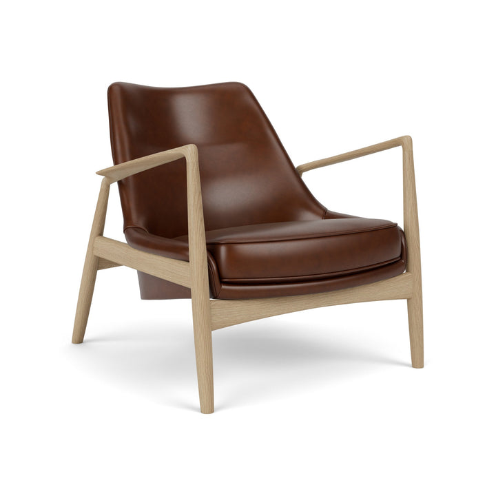 The Seal Low Back Lounge Chair Chairs Audo Copenhagen Natural Oak / 0329 - Brown Dakar Chair Only