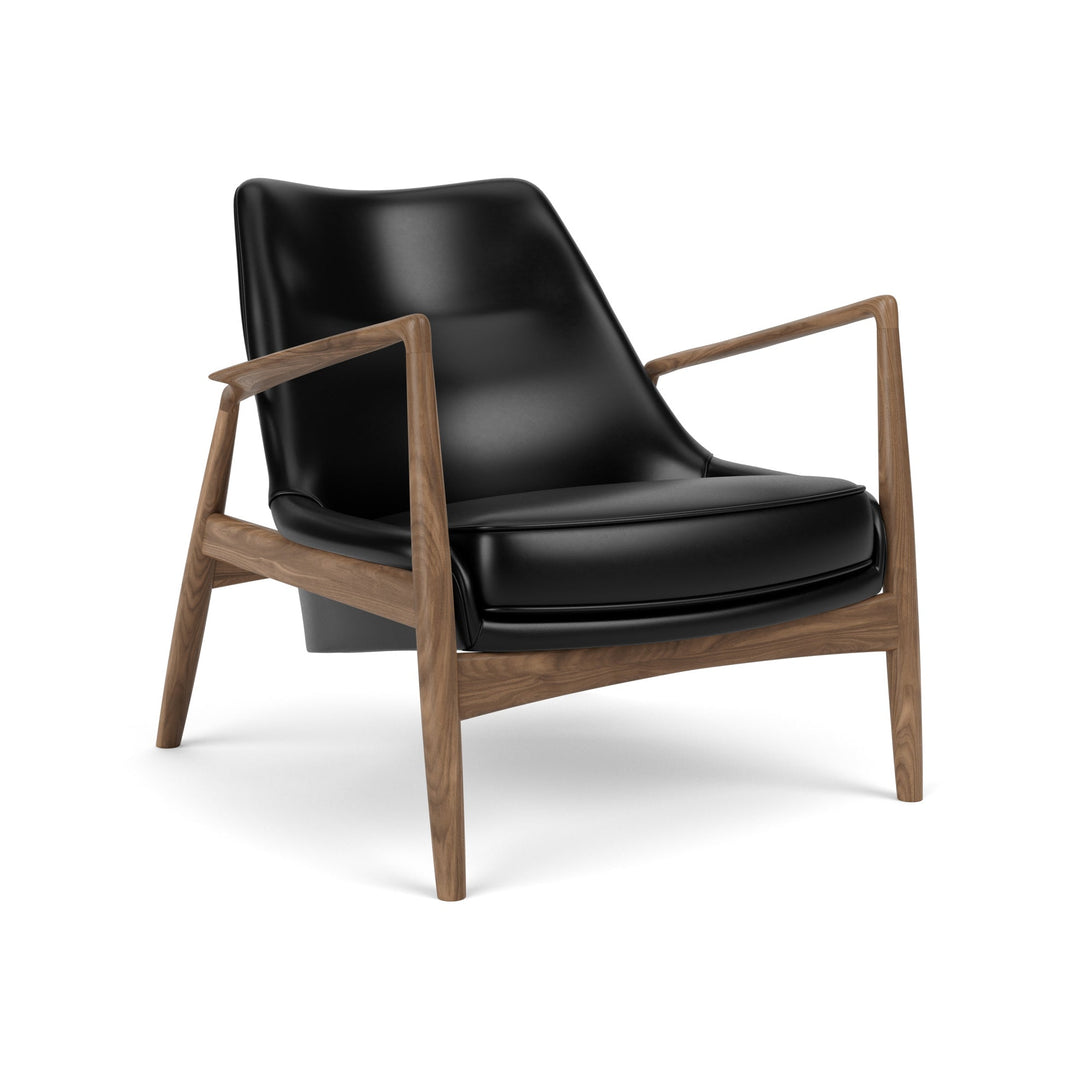 The Seal Low Back Lounge Chair Chairs Audo Copenhagen Walnut / 0842 - Black Dakar Chair Only