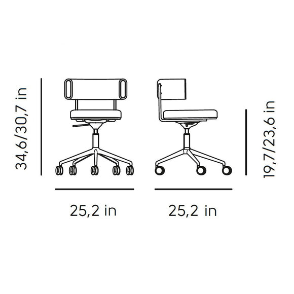 Amelie DP TS Swivel Armchair Chairs MIDJ