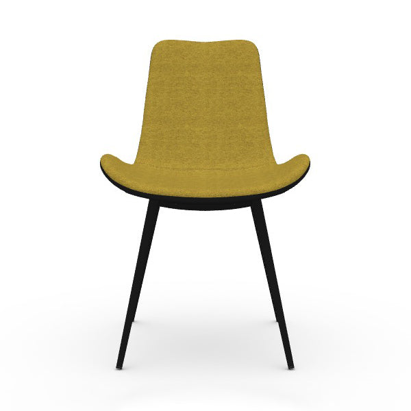 Dalia S M_Q TS Dining Chair Chairs MIDJ Yoredale Pastel Yellow TFG5 front and Secret Faux Leather Black E0N4 back / Black EN