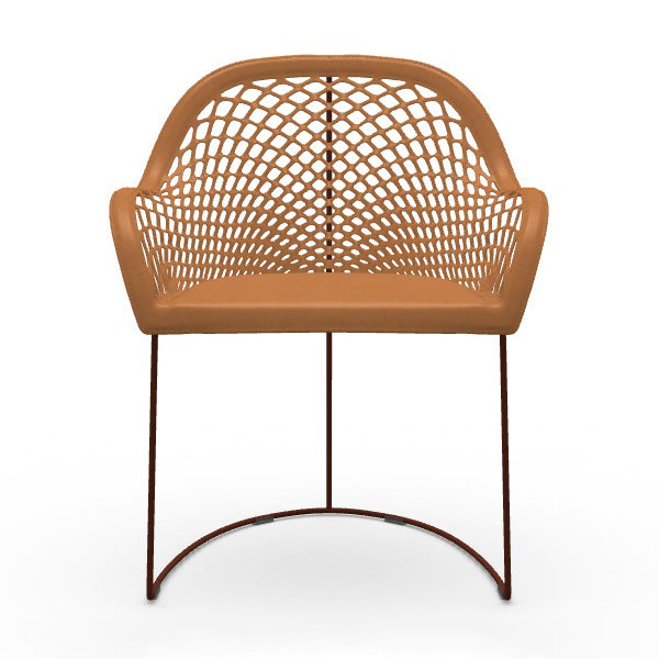 Guapa P M CU Dining Armchair Chairs MIDJ Tuscan Hide Natural C3N2 / Bulgaro Red FP