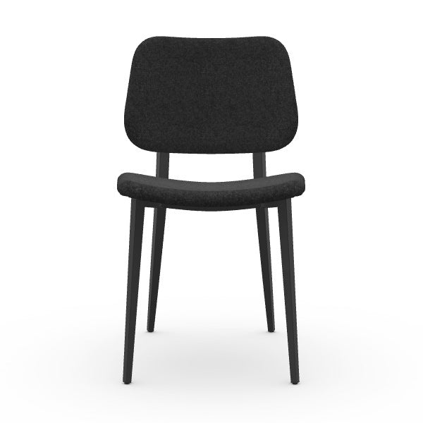 Joe S M TS/L Dining Chair Chairs MIDJ Fenix Wool Concrete Grey T3C6 / Graphite EG with Veneered Painted Black I04 Back