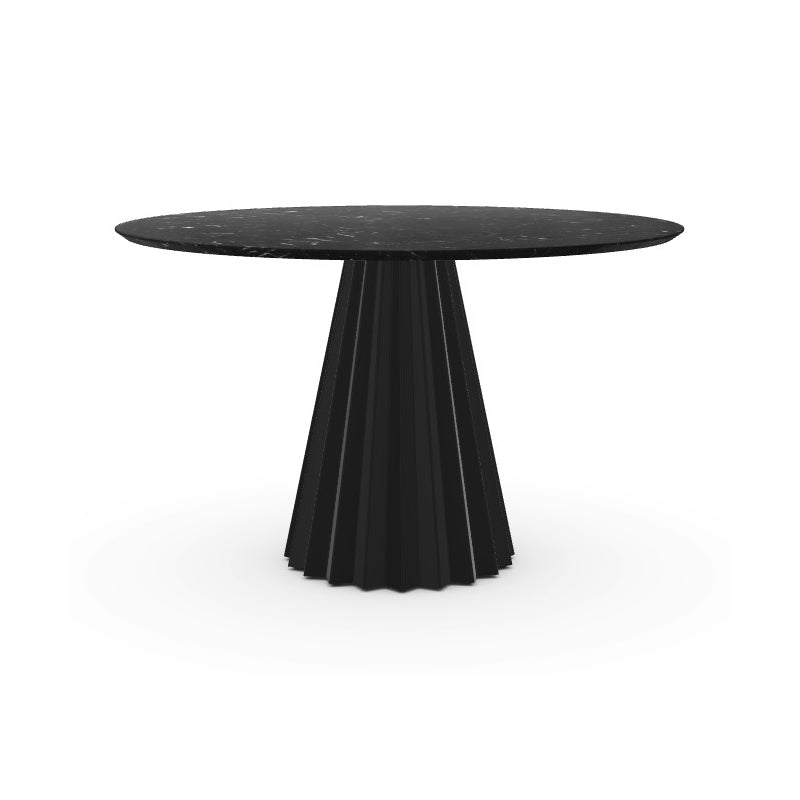 Plisse Round Dining Table Tables MIDJ MN4 Black Marquinia / EN Black / Small: 47.2 in diameter