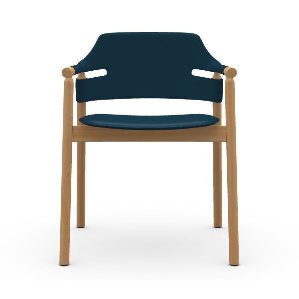 Suite P L CU Dining Armchair Chairs MIDJ Hide Ocean Blue C0BC / Lacquered Ash Stained Natural F40