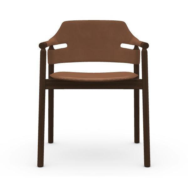Suite P L CU Dining Armchair Chairs MIDJ Tuscan Hide Brown C3M2 / Lacquered Ash Stained Dark Brown F26
