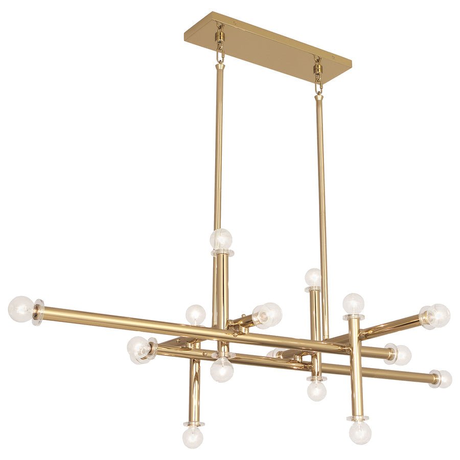 Milano Linear Chandelier Jonathan Adler Brass