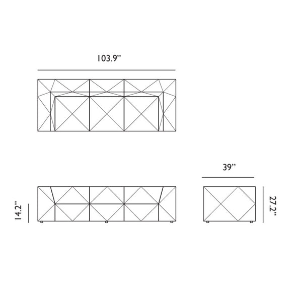 BFF TE02 High Triple Seater Sofa Sofas Moooi