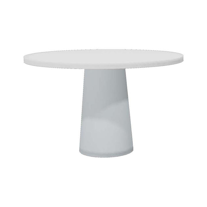 Container Round Dining Table Moooi RAL 9016 Oak Top / White Base Small: 47.2 in diameter