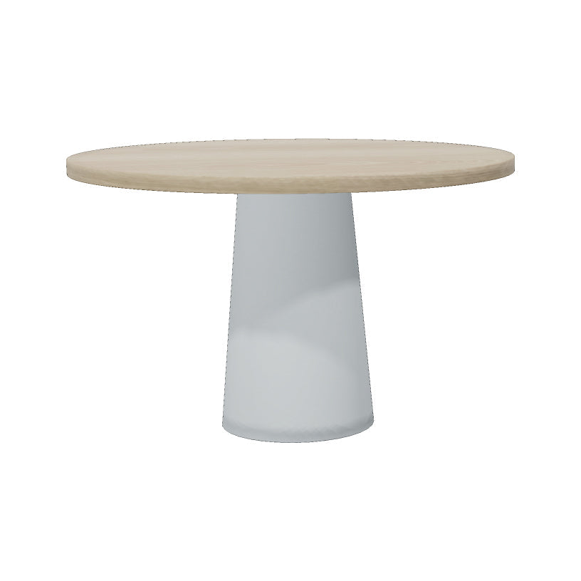 Container Round Dining Table Moooi White Wash Stained Oak Top / Light Grey Base Small: 47.2 in diameter