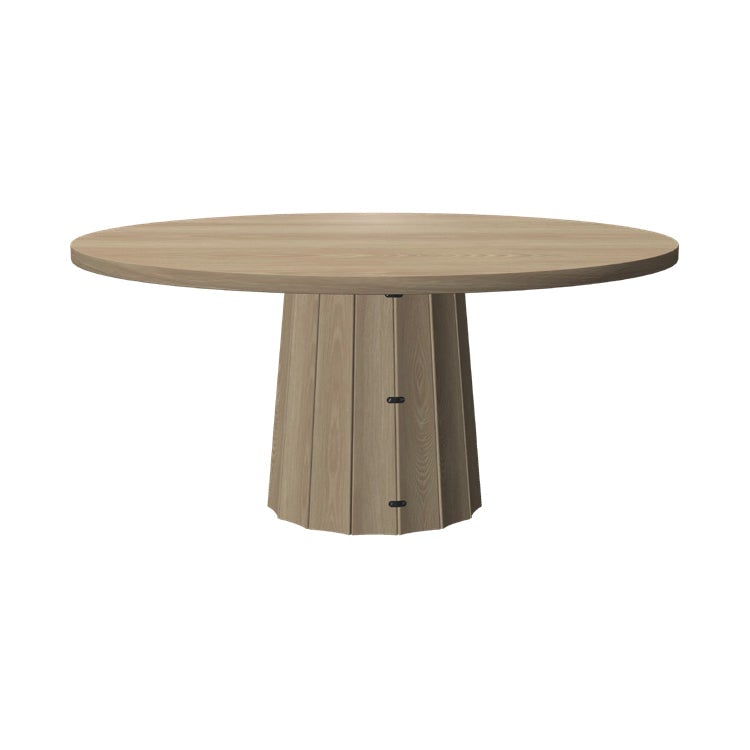 Container Round Dining Table with Bodhi Base Tables Moooi White Wash Stained Oak / Black Base / White Wash Bohdi Base Cover Small: 63 in diameter
