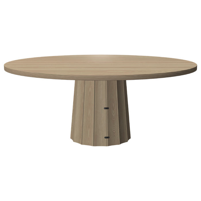 Container Round Dining Table with Bodhi Base Tables Moooi White Wash Stained Oak / Black Base / White Wash Bohdi Base Cover Large: 70.9 in diameter