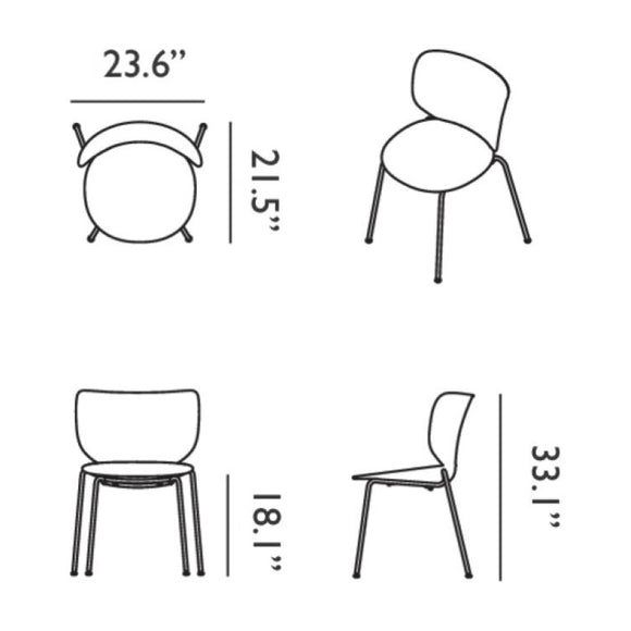 Hana Stackable Dining Chair (Set of 2) Chairs Moooi
