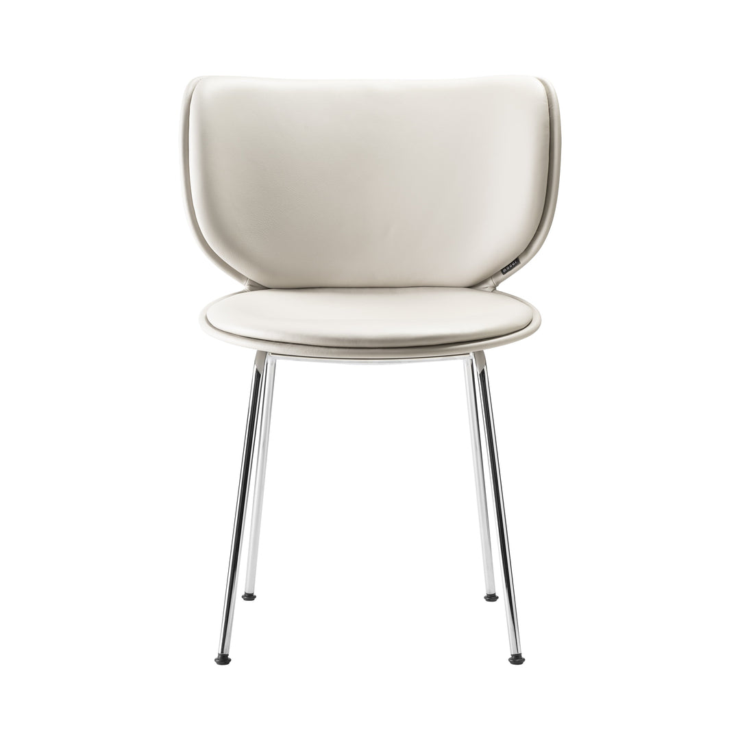 Hana Upholstered Dining Chair Chairs Moooi Spectrum Glacier Leather Chrome