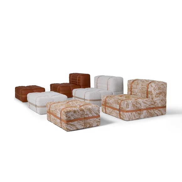 Haybale Lounge Chair with Footstool Chairs Moooi