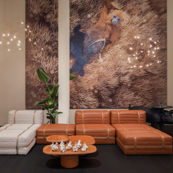 Haybale Lounge Chair with Footstool Chairs Moooi