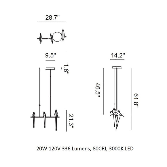 Perch Small Linear Pendant Light Moooi