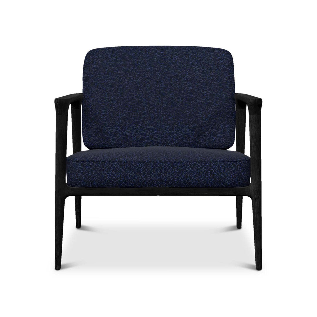 Zio Lounge Chair Chairs Moooi Black / Calligraphy Bird Jacquard Blue