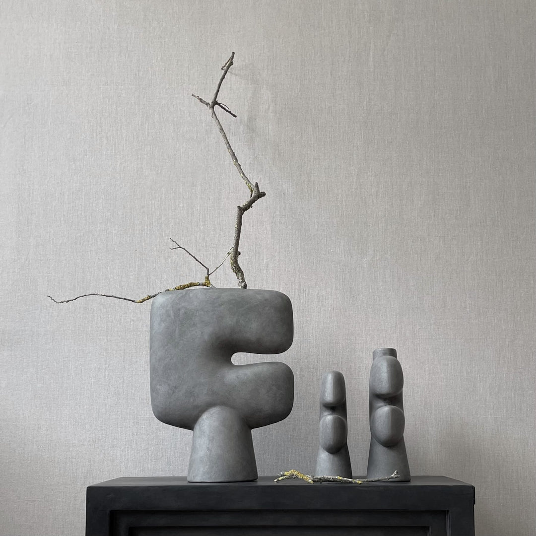 Tribal Vase, Mini - Dark Grey Vases 101 Copenhagen   