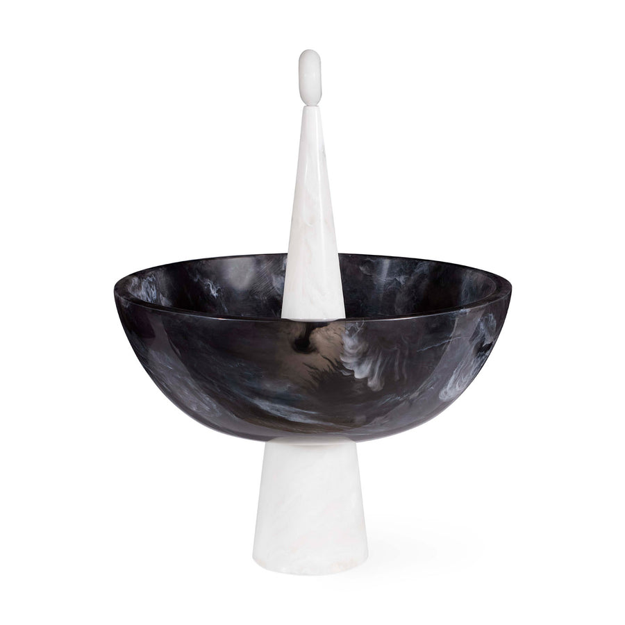 Como Black & White Finial Bowl Jonathan Adler