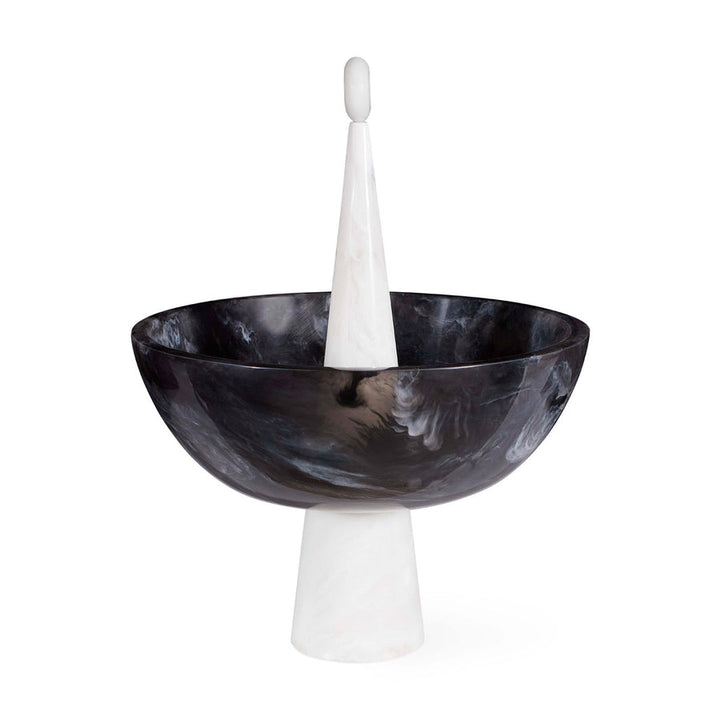 Como Black & White Finial Bowl Jonathan Adler
