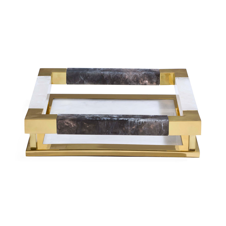 Como Black & White Square Tray Jonathan Adler