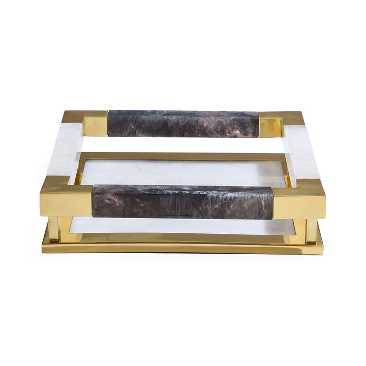 Como Black & White Square Tray Jonathan Adler