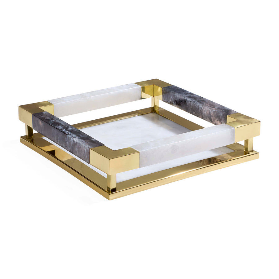 Como Black & White Square Tray Jonathan Adler Default Title