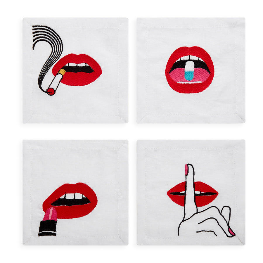Lips Cocktail Napkins Jonathan Adler Default Title