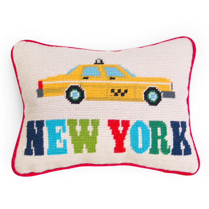 Jet Set Needlepoint New York Pillow Jonathan Adler
