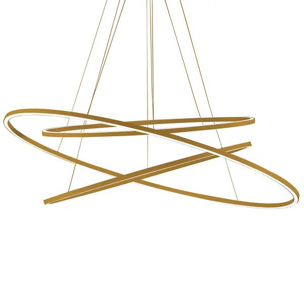 Ellisse Triple Pendant Light Lighting NEMO Gold Painted 2700K - Warm White