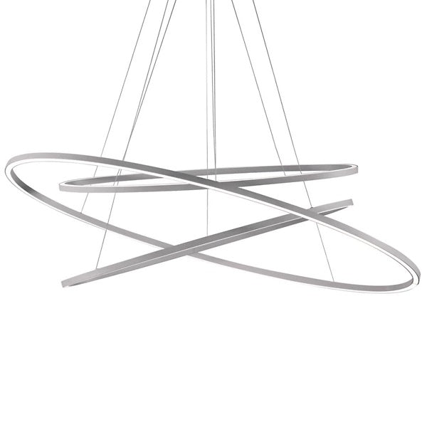Ellisse Triple Pendant Light Lighting NEMO Polished Aluminum 3000K - Soft White
