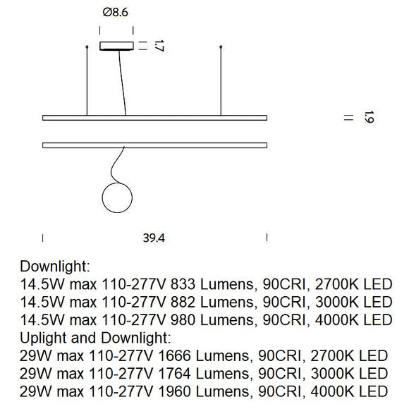 Zirkol Linear LED Pendant Light Lighting NEMO