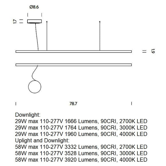 Zirkol Linear LED Pendant Light Lighting NEMO
