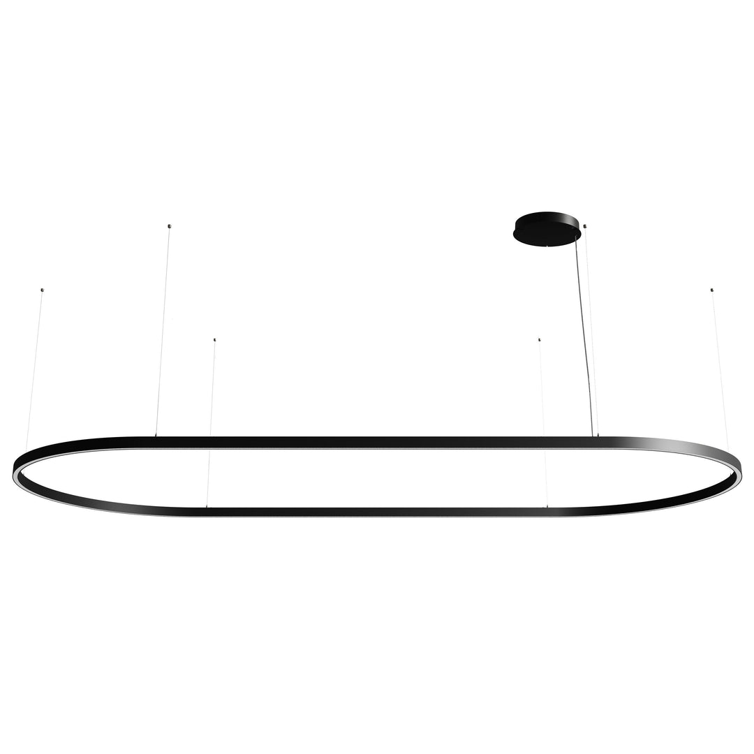 Zirkol Oval LED Pendant Light Lighting NEMO Black Large: 98.4 in W x 59 in D 2700K - Warm White