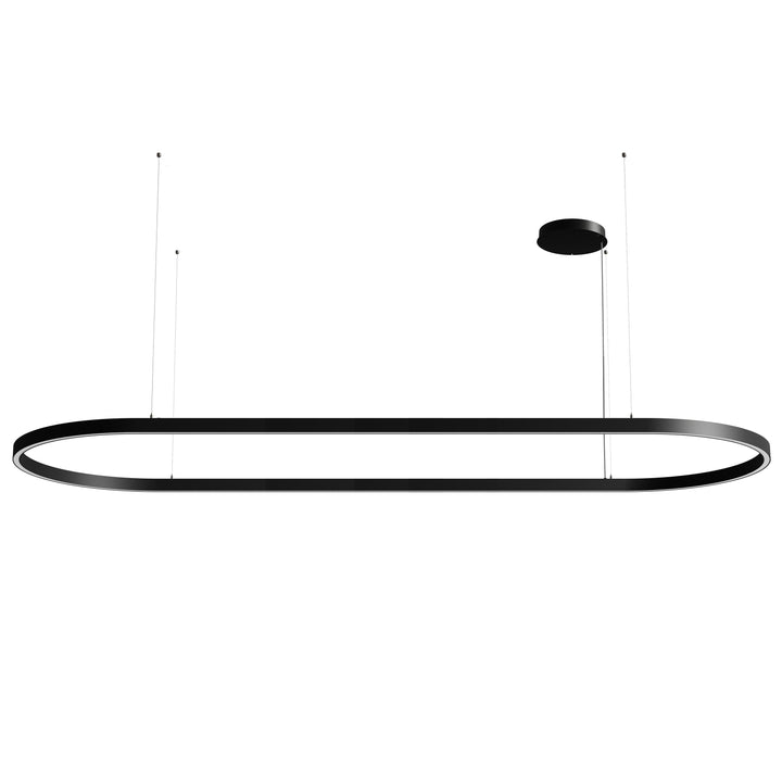 Zirkol Oval LED Pendant Light Lighting NEMO Black Medium: 118 in W x 39.4 in D 2700K - Warm White